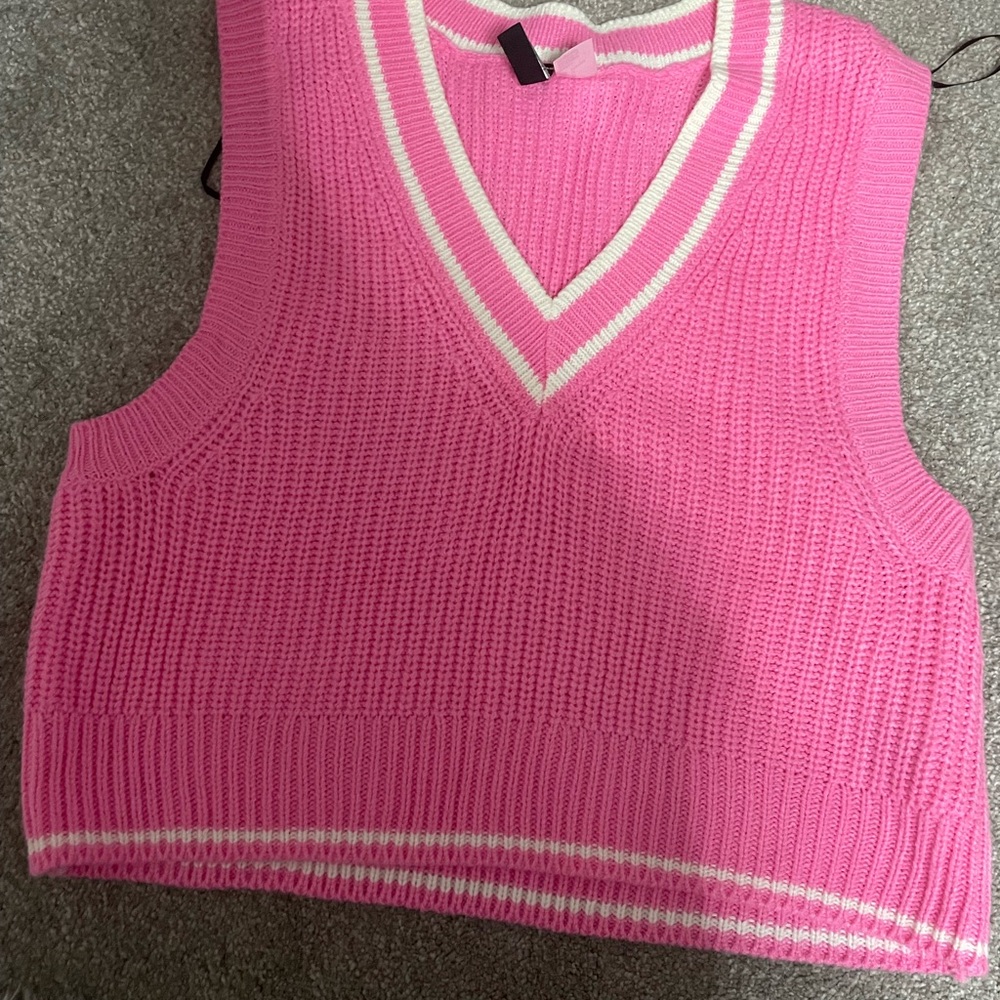 H&M Pink Knit Sweater Vest